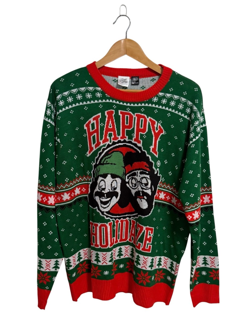 Cheech and Chong Happy Holidaze Ugly Christmas Sweater Medium NWT!